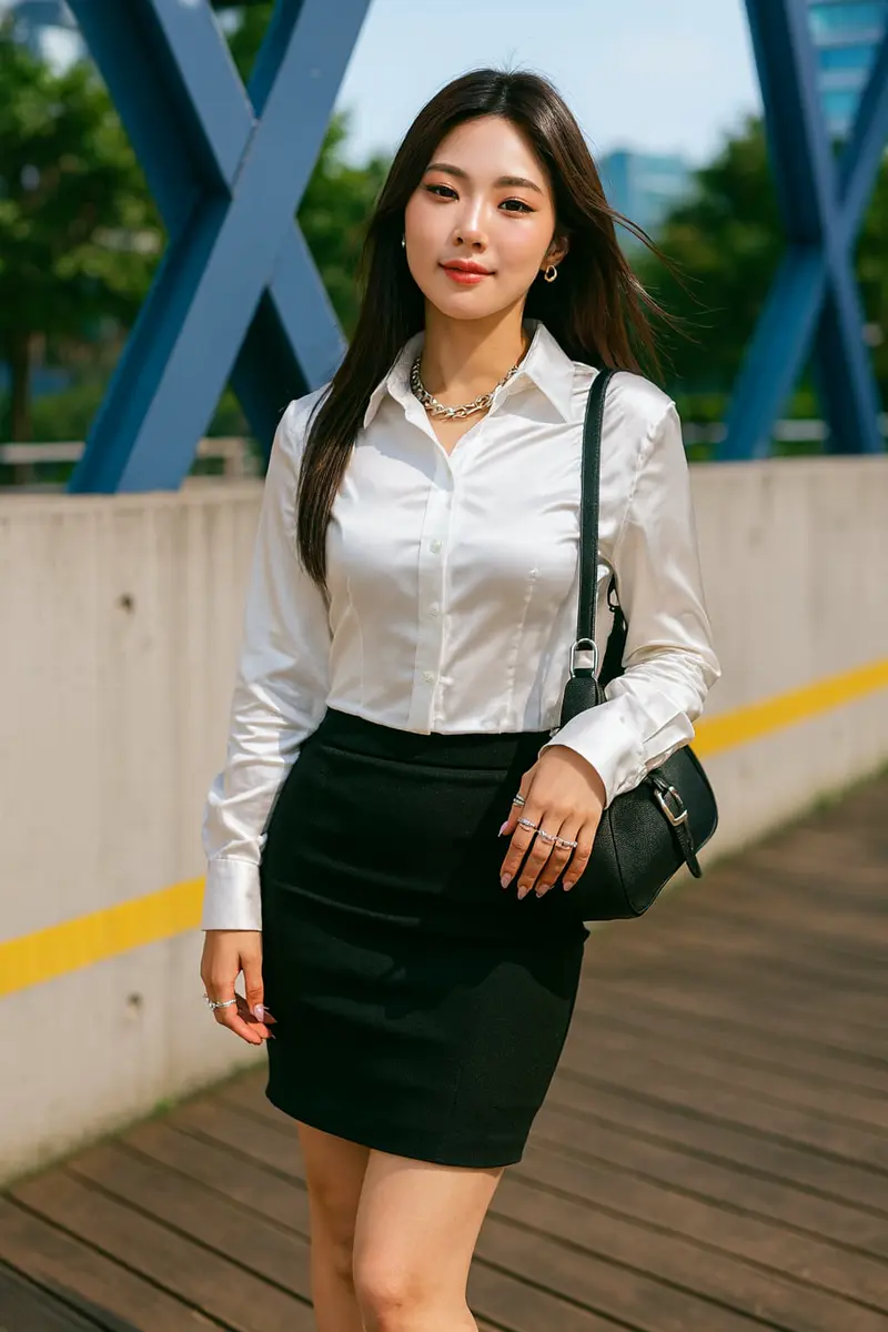 Stradivarius - Classic Elegance Button-Up
