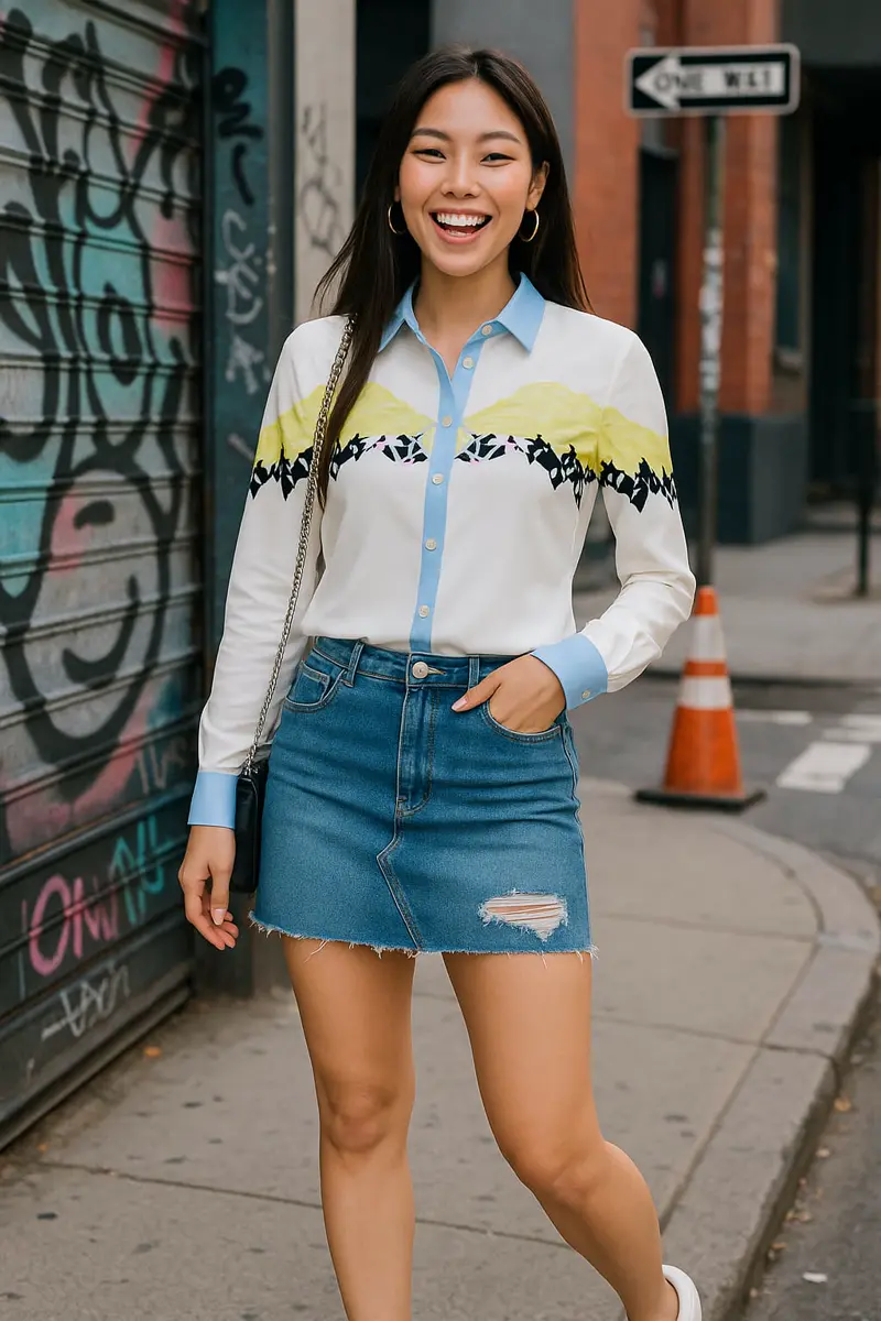 Betu - Vibrant Graphic Button-Up