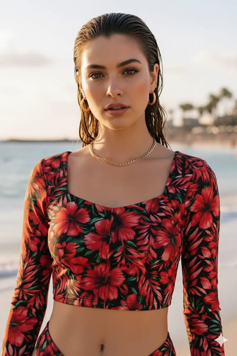 Vastago - Tropical Blossom Crop Top